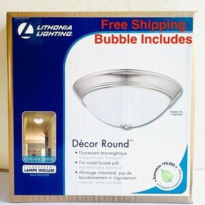 Lithonia Lighting 11983 Decorative Round Polished brushed  Nickel finish Silver